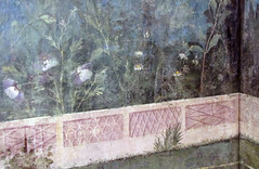 Jardín Pintado, Villa de Livia, detalle con pared de retroceso