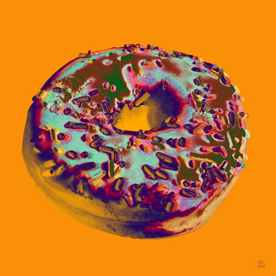 Donut print pop art style