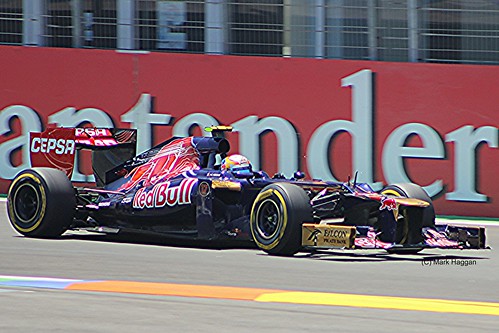 Jean-Eric Vergne in his Toro Rosso F1 car during the 2012 European Grand Prix in Valencia