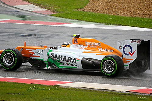 Nico Hulkenberg in his Force India F1 car at Silverstone