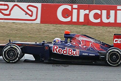 Daniel Ricciardo in his Toro Rosso at Formula One Winter Testing, Circuit de Catalunya, March 2012