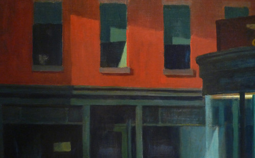 Hopper, Nighthawks with detail of upstairs windows