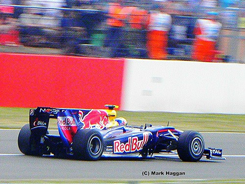 Mark Webber in his Red Bull Racing F1 car at the 2010 British Grand Prix