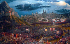 Altdorfer, The Battle of Issus, detail with coastal city