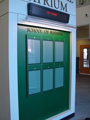 Interior Wayfinding Building Directory and Electronic Message Sign