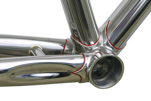 <p>Waterford polished stainless steel frame with red pinstriping.  </p>