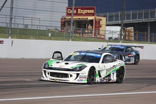 Callum Pointon on the grid in the Ginetta GT4 Supercup at Rockingham, August 2016