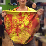 Thank you for wearing my creations...scarfs which I screen printed with my photography and hand painted. Each piece unique and handmade  ...I am open for commission....shipping  worldwide.