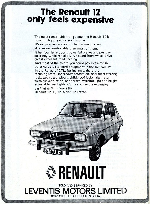 Guide to Lagos 1975 004 renault 12<br/>© <a href="https://flickr.com/people/30616942@N00" target="_blank" rel="nofollow">30616942@N00</a> (<a href="https://flickr.com/photo.gne?id=8488691612" target="_blank" rel="nofollow">Flickr</a>)