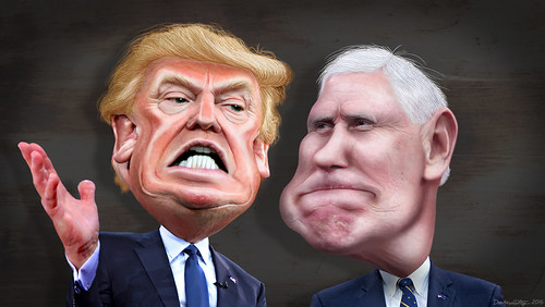 Donald Trump and Mike Pence - Caricature, From FlickrPhotos