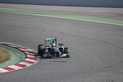 Lewis Hamilton in his Mercedes in Formula One Winter Testing, March 2013