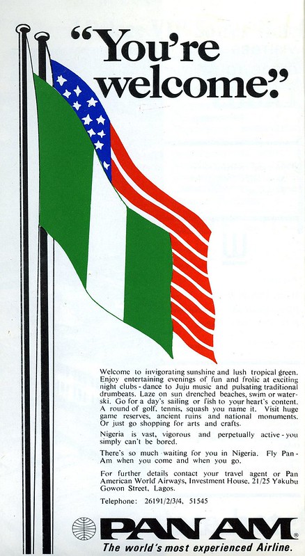 Guide to Lagos 1975 003 PanAm<br/>© <a href="https://flickr.com/people/30616942@N00" target="_blank" rel="nofollow">30616942@N00</a> (<a href="https://flickr.com/photo.gne?id=8487599223" target="_blank" rel="nofollow">Flickr</a>)
