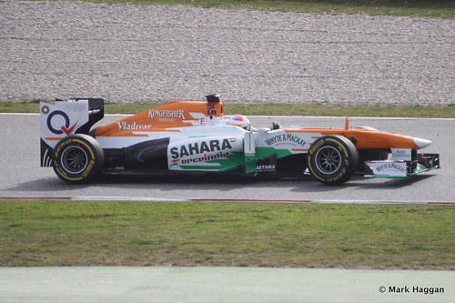 Paul Di Resta in his Force India at Formula One Winter Testing, 3rd March 2013