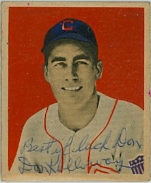1949 Bowman - Don Kolloway #28 (b: 4 Aug 1918 - d: 30 Jun 1994 at age 75) - Autographed Baseball Card (Chicago White Sox)