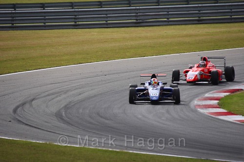 Petru Florescu and Rafael Martins in British Formula 4 during the BTCC 2016 Weekend at Snetterton