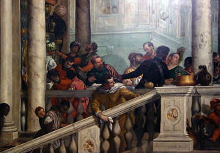 Detail of left stair, Paolo Veronese, Feast in the House of Levi