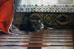 Detail of cat, Paolo Veronese, Feast in the House of Levi