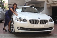 Actress Sanjjanaa with her own BMW 5 series (3)