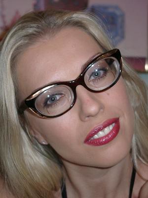 Lana - stunning blonde girl with glasses