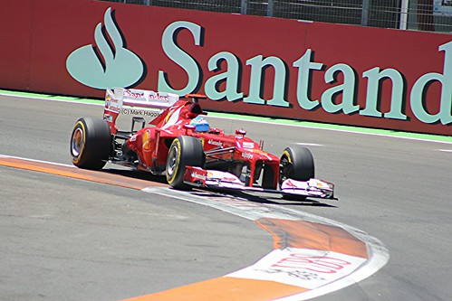 Fernando Alonso in his Ferrari F1 car during the 2012 European Grand Prix in Valencia