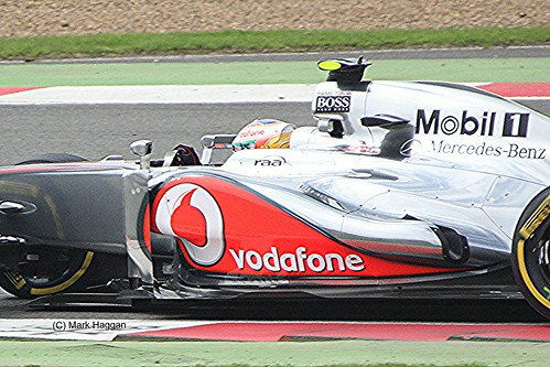Lewis Hamilton in his McLaren during the 2012 British Grand Prix at Silverstone