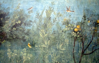 Painted Garden, Villa of Livia, detail with woods