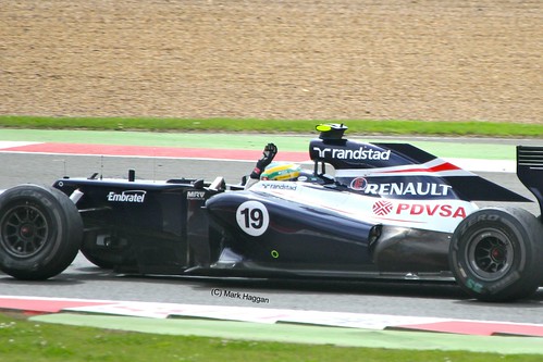 Bruno Senna in his Williams after the 2012 British Grand Prix at Silverstone