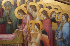 Giotto, The Entombment of Mary, detail at right