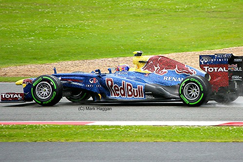 Mark Webber in his Red Bull Racing F1 car at Silverstone