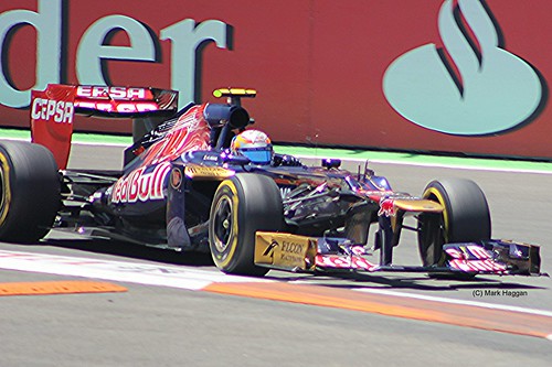 Jean-Eric Vergne in his Toro Rosso F1 car during the 2012 European Grand Prix in Valencia