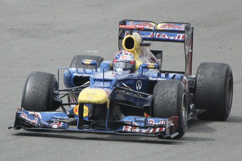 Red Bull Racing driver Sebastian Vettel at the 2012 British Grand Prix at Silverstone