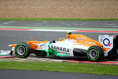Nico Hulkenberg in his Force India F1 car at Silverstone