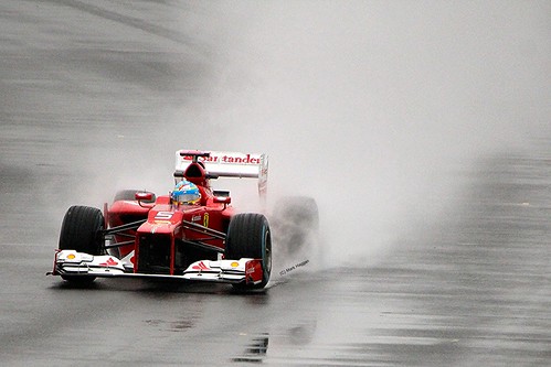 Fernando Alonso's Ferrari at Silverstone