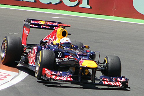 Sebastian Vettel in his Red Bull Racing F1 car during the 2012 European Grand Prix in Valencia