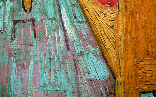 Van Gogh, The Bedroom, detail with floor boards