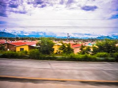 Panama City outskirts speeding by on the bus.