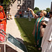 Escorted by Bunker Roy, the founder of India's Barefoot College, UN Women Executive Director Michelle Bachelet meets with instructors and students, who explain what they've learned during the college's six-month training course in solar engineering.