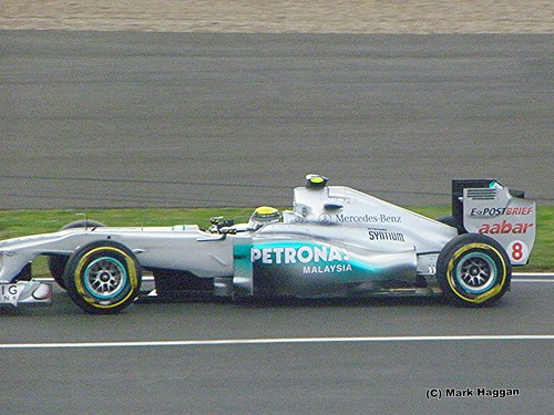 Nico Rosberg in his Mercedes at the 2011 British Grand Prix at Silverstone