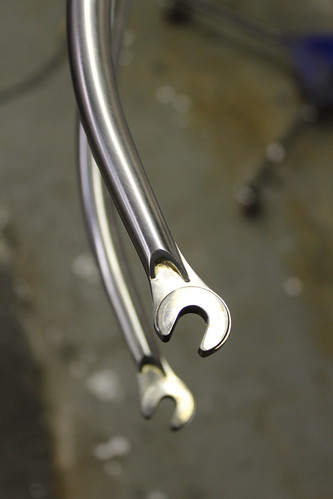 KVA stainless fork blades and custom Pacenti stainless drop outs