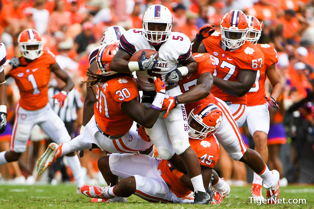 Clemson Football Photo of Chris Register and Jalen Williams and SC State