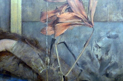 Fernand Khnopff, I Lock the Door Upon Myself, detail with charm and lily