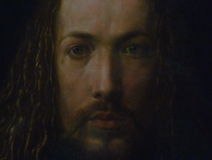 Dürer, Self-Portrait, detail of face