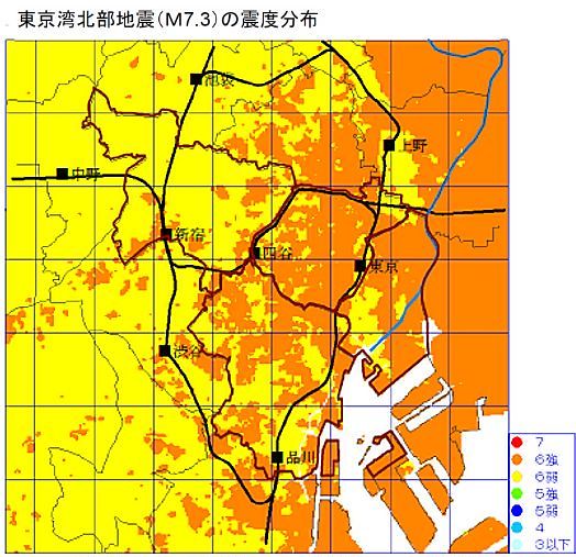 東京湾北部地震の想定図を参考に。