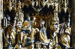 Michael Pacher, Sankt Wolfgang Altarpiece, detail fo the Coronation of the Virgin