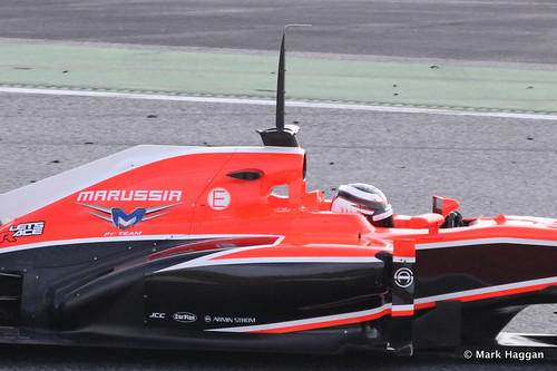 Max Chilton in his Marussia in Formula One Winter Testing, March 2013