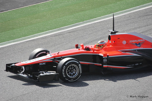 Jules Bianchi in his Marussia in Formula One Winter Testing, March 2013