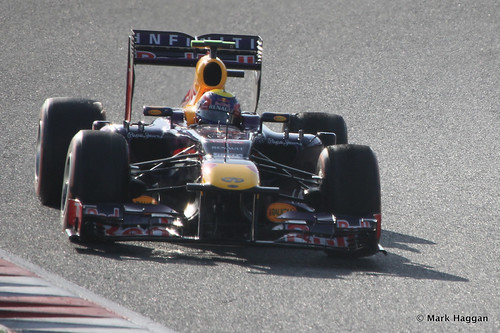 Mark Webber's Red Bull in Formula One Winter Testing 2013