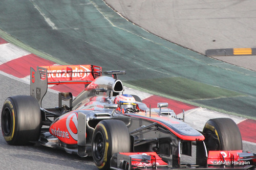 Jenson Button in his McLaren at Formula One Winter Testing, 3rd March 2013