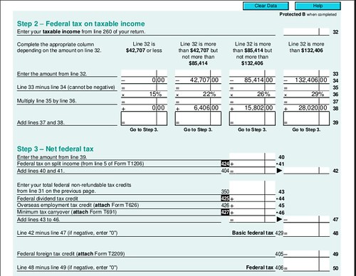 T1 2012 - Federal tax schedule 1