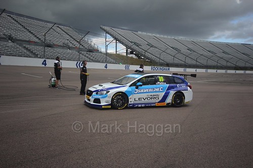 Jason Plato heads to the grid at Rockingham, August 2016